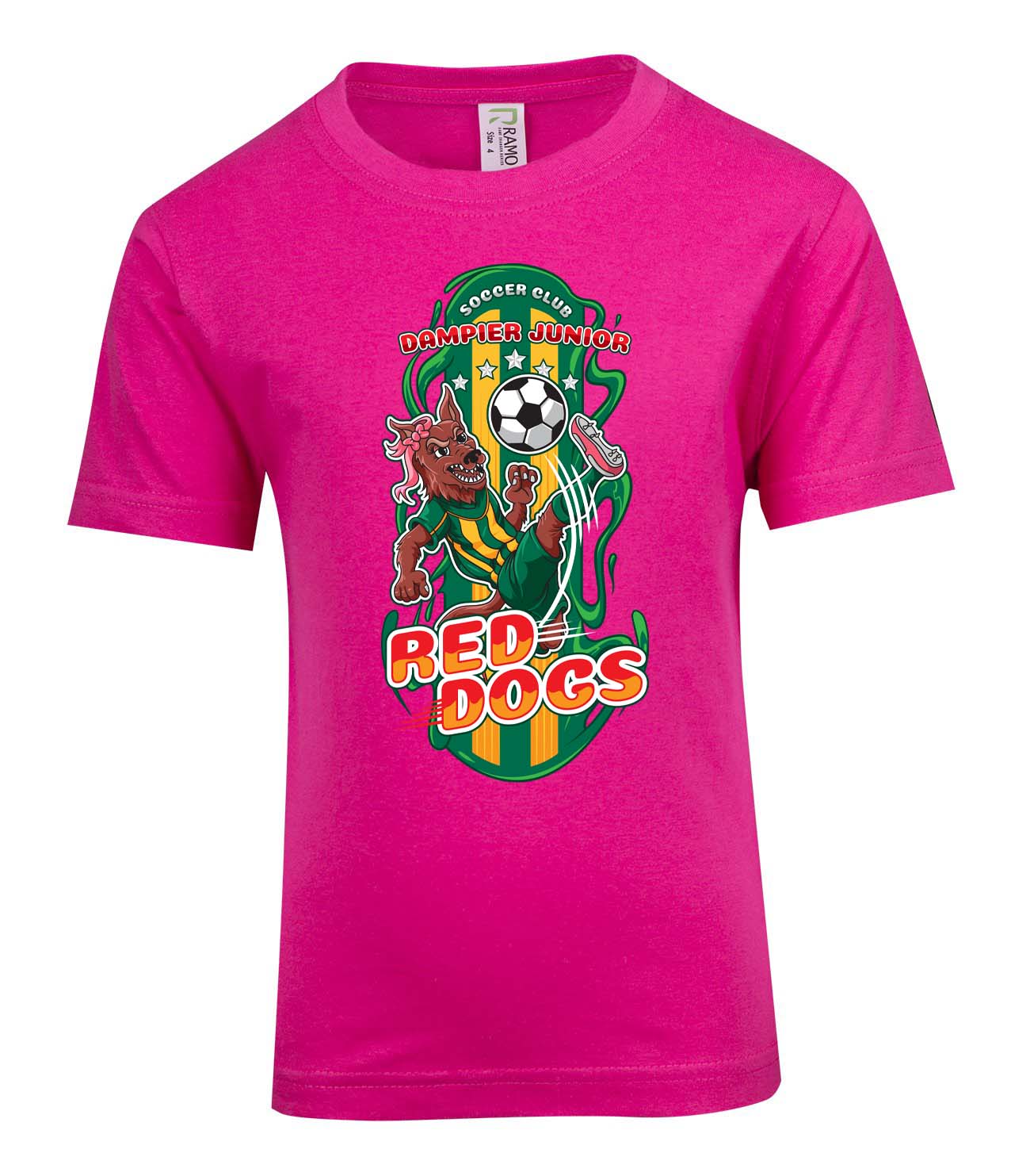 Girl's Dampier Red Dogs T Shirt double sided