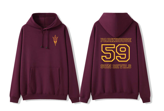 Sun Devils Maroon hoodie name and number