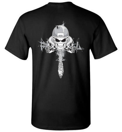 Skull Football Backbone T Shirt