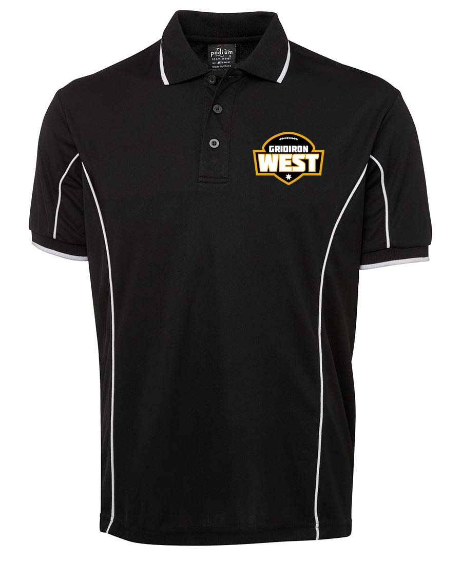 GW EMBRODIERED POLO SHIRT BLACK AND WHITE