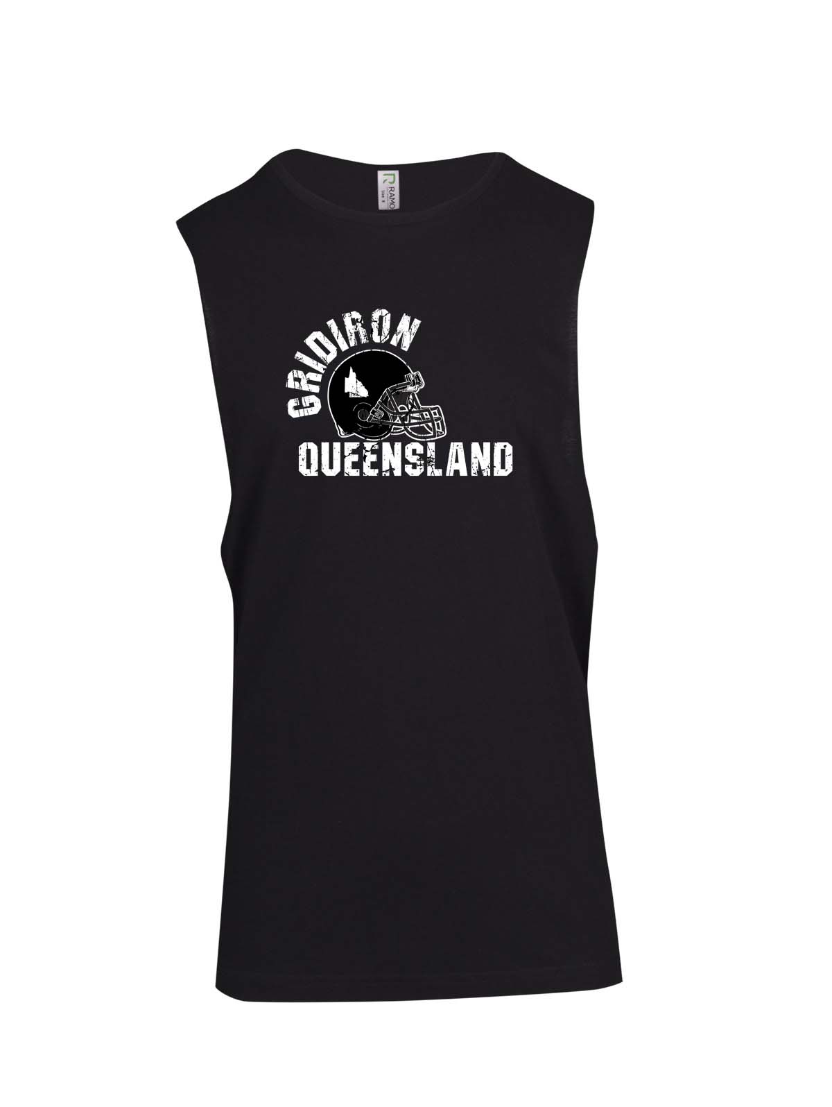 Gridiron Queensland Black and White Muscle Shirt