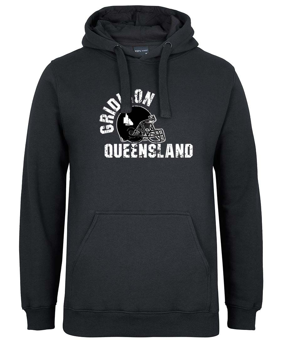 Gridiron Queensland Black and White Logo Hoodie