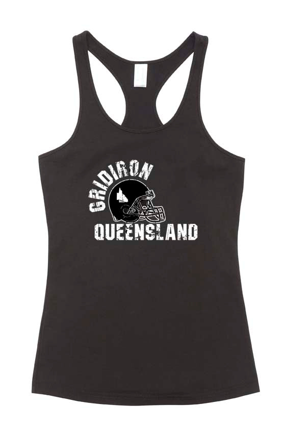 Gridiron Queensland Black and white Ladies T-Back Top