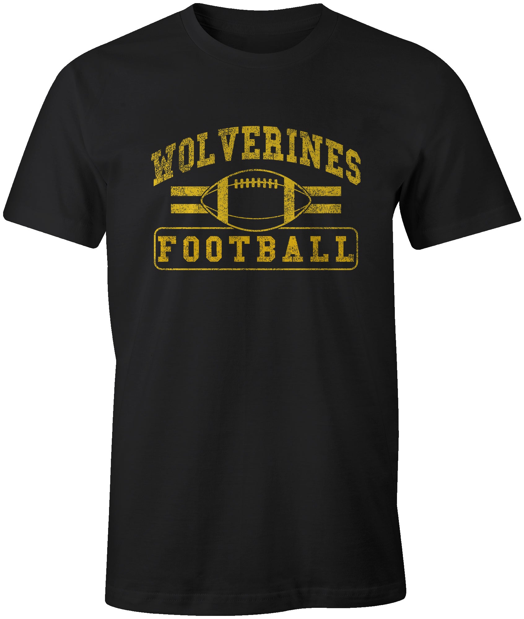 Wolverine Football Distressed Print T-Shirt