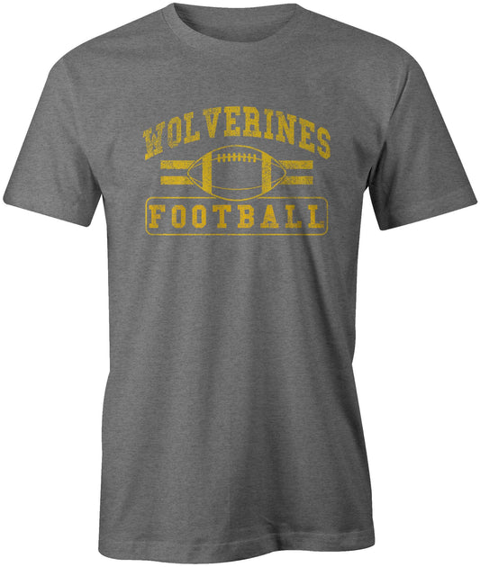 Wolverine Football Distressed Print T-Shirt