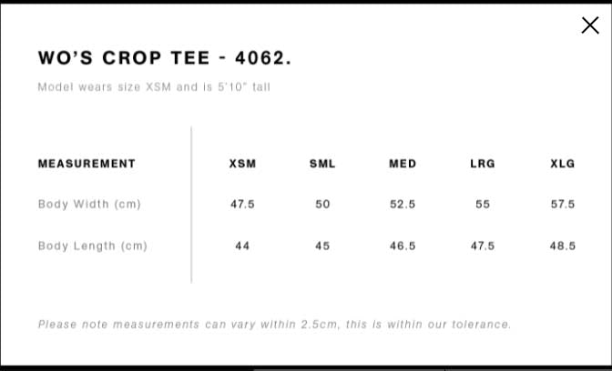 NSW Cropped Tee - ladies