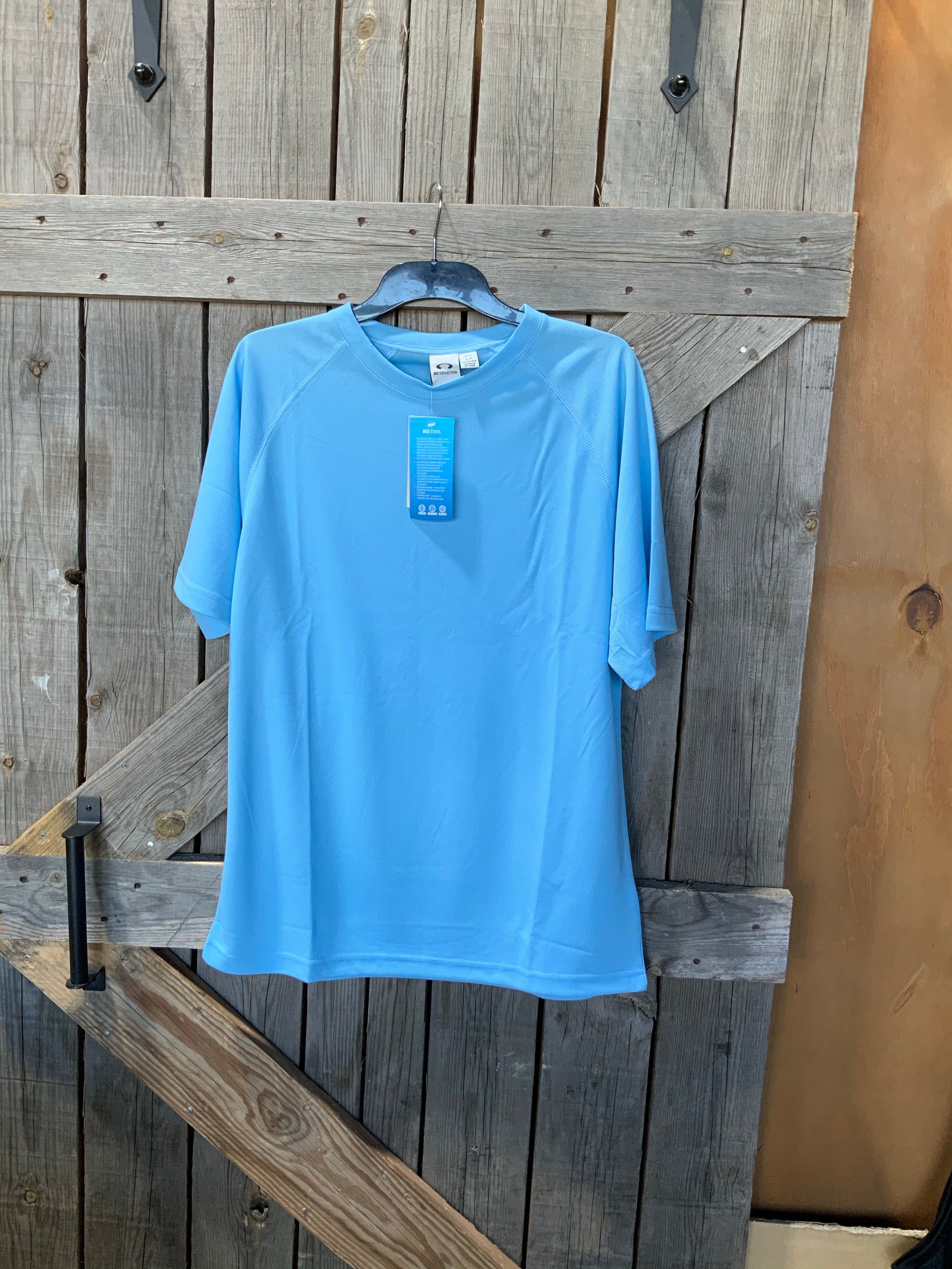 Biz cool breathable performance tee- spring blue