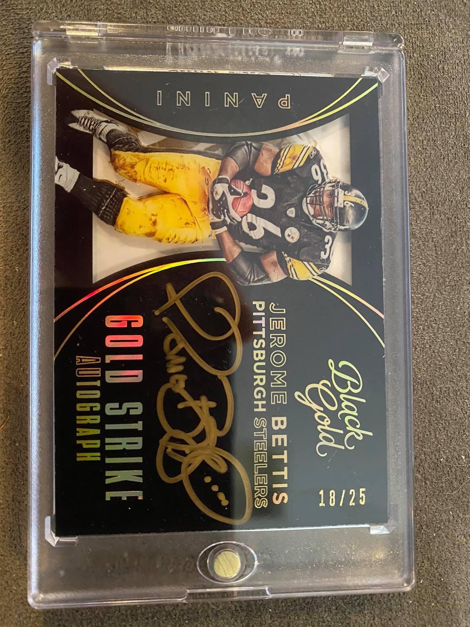 Jerome Bettis Gold Strike Signed Trading Card