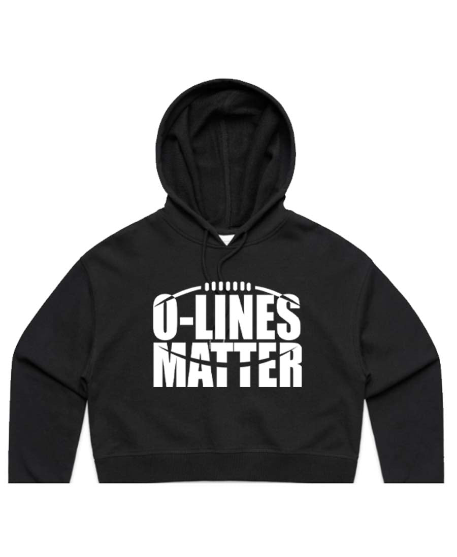 O Line Matters  Ladies Cropped Hoodie